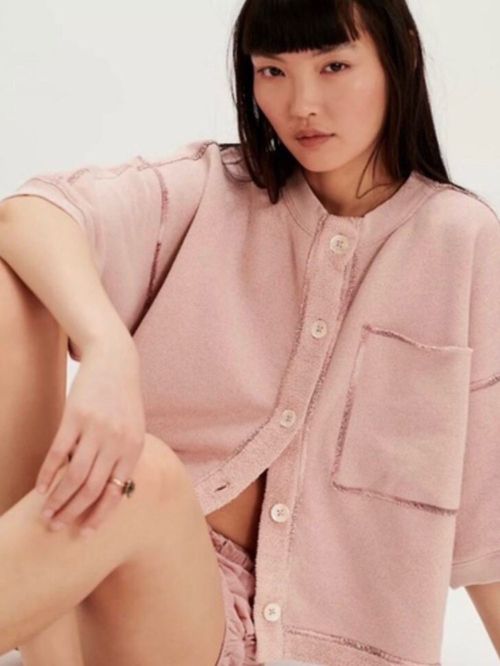 FREE PEOPLE PINK oversized MATILDA SWEATER/SWEATSHIRT